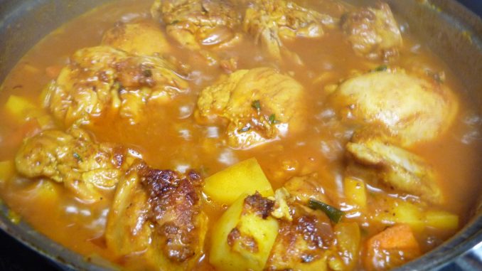 Jamaican Rooster Curry in The Conventional Fashion